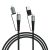 JUICE Title OJC3001 4 in 1 Up To 65W of Power Cable Extra Fast Connectivity | 1.2M Length with Comfort | Cotton Braiding Extra Tough Metal Shell Mold Premium Color (Black & Grey)