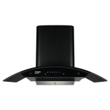Crompton SensoSmart 90 cm Curved Glass Kitchen Chimney with 1360 m³/hr Suction, Smart On & Intelli Auto-Clean | Silent Kitchen Chimney with Filterless Technology (Black)