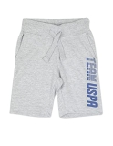 U.S. POLO ASSN. Regular Fit Boys Shorts – Mid Rise Waist, Brand Printed Kids Shorts – 12T, Grey