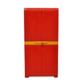 Nilkamal Freedom Big FMM Plastic Cabinet | 3-Year Warranty | 4-Shelf Storage Cupboard with Doors | Multi Organizer | for Home, Wardrobe, and Kitchen | Clothes Rack | Red & Yellow
