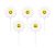 TREND N ART Smiley Flower Birthday Candles for Cake Decoration, Pack of 5, Flower Shape Decorative Cake Candles, Natural Wax Party Candles for Birthday, Anniversary, Baby Shower & Celebration (White)