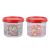 SIMPARTE Smart Slim Storage Air-Tight & Leak Resistant Plastic Round Modular Container for Juice, Snacks, Spices, Dry Fruits, Stackable, BPA Free, Refrigerator Safe (250 ML, Set of 2, Red)