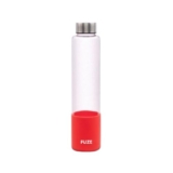 Fuze Borosilicate Glass Bottles with Aniti-Skid Silicone Sleeve | Perfect For Collge, Work & Commute | Borosilicate Glass Bottles (Red) – Pack of 2