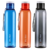 CELLO My Bot PET Water Bottle | 100% food grade | Leak proof and Break proof | Perfect for staying hydrated at the school,college, work, gym Bottle | 1000ml, Set of 3 | Assorted