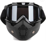 Steelbird Air 100% Goggle Face Mask Anti Scratch UV Protective Face Mask Motorbike Helmet(Black)