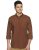 Amazon Brand – Symbol Men’s Cotton Shirt | Chinese Collar | Casual | Plain | Full Sleeve | Summer – Regular Fit (Available in Plus Size) (Brown_4XL)