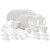Larah by Borosil Boro Fluted Series Opalware Dinner Set | 63 Pieces for Family of 8 | Microwave & Dishwasher Safe | Bone-Ash Free | Crockery Set for Dining & Gifting | Plates & Bowls | White