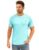 AWG ALL WEATHER GEAR Men Waffle Knit Regular Fit Solid Crew Neck T-Shirt | Tees for Man | Textured Half Sleeve Stylish T-Shirt’s | Aqua Blue, Large