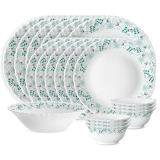 Larah by Borosil 19 Pieces Stardust Opalware Dinner Set for Family of 6