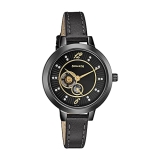 Sonata Unveil Black Dial Women Analog Watch with Leather Strap-NR8141NL03