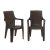 Nilkamal Mystique Plastic Chair with Armrest | Set of 2 | 3 Year Warranty | Heavy Duty Chair for Home, Living Room, Dining Room, Bedroom & Office | Stackable Polypropylene |Outdoor & Garden Use | SRB