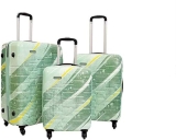 Vip Hard Body Polycarbonate Unbreakable 360 Rotation 4 Wheels New Printed Aristocrat Radiant Hard Body Luggage (Green, 56Cm+67Cm+78Cm) Set Of 3