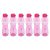 PEARLPET Trinity BPA-Free Plastic Water Bottle Set |Lightweight, Leak-Proof & Freezer Safe – Pack of 6 (1000ml Each), Pink