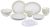 Larah by Borosil Ora Gold Fluted Series Opalware Dinner Set | 36 Pieces for Family of 8 | Microwave & Dishwasher Safe | Bone-Ash Free | Crockery Set for Dining & Gifting | Plates & Bowls | White