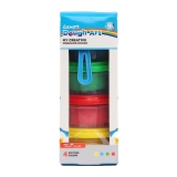 Luxor Doodles Double Decker Dough Pot: Ultimate Creative Play Set|4 Assorted colours Dough, 8 Design Moulds, 1 Roller & 1 Plastic Knife | Fun Kit for Kids