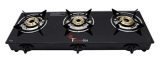 Thermador 8mm Toughened ISI Certified 3 Brass Burner Glass Gas Stove