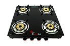 Thermador ISI Certified 8mm Toughened 4 Brass Burner Manual Ignition Open Glass Top Gas Stove